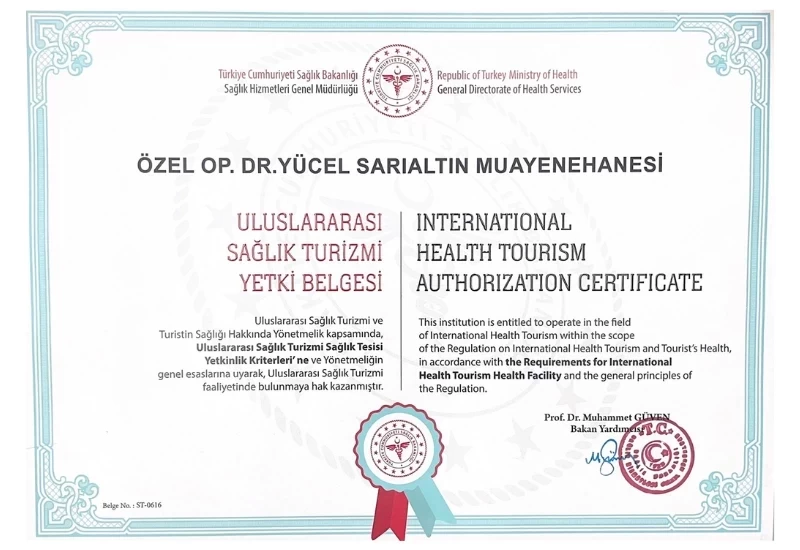 uluslararası sağlık turizm sertifikası